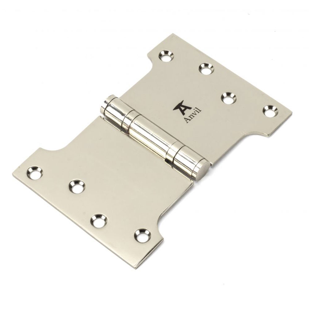 From the Anvil 4 Inch (102mm x 152mm) Parliament Hinge (Sold in Pairs) - Polished Nickel